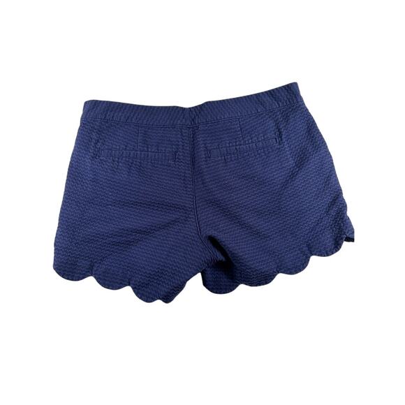 Lilly Pulitzer Buttercup Short Womens Size 2 Scalloped 5" Inseam Dark Blue - Picture 2 of 7